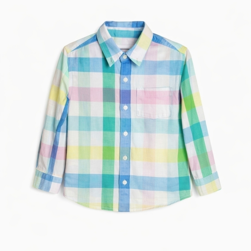 Crown & Ivy Kids Pastel Plaid Button Down Shirt 4T